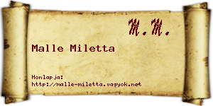 Malle Miletta névjegykártya